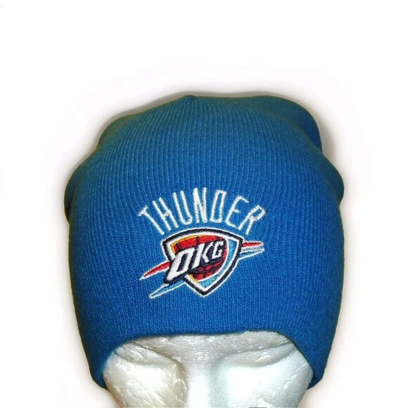 Oklahoma City Thunder Mens Beanie Winter Blue Hat Cap New Nba - Picture 1 of 2